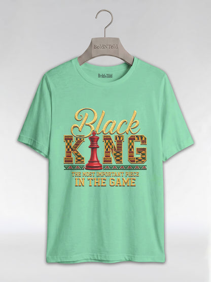 Black King Dad: The Most Important Piece In The Game Graphic T-Shirt - BoldnTold