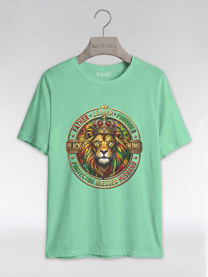 The Royal Patriarch: Proud Black Dad & Husband Graphic T-Shirt - BoldnTold