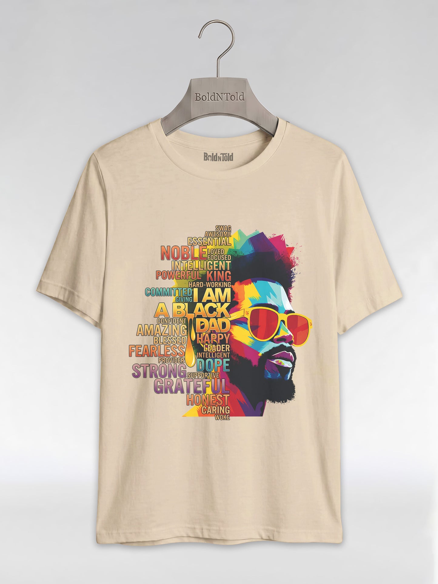 I Am A Black Dad: Colorful Pop Art Typography Graphic T-Shirt - BoldnTold