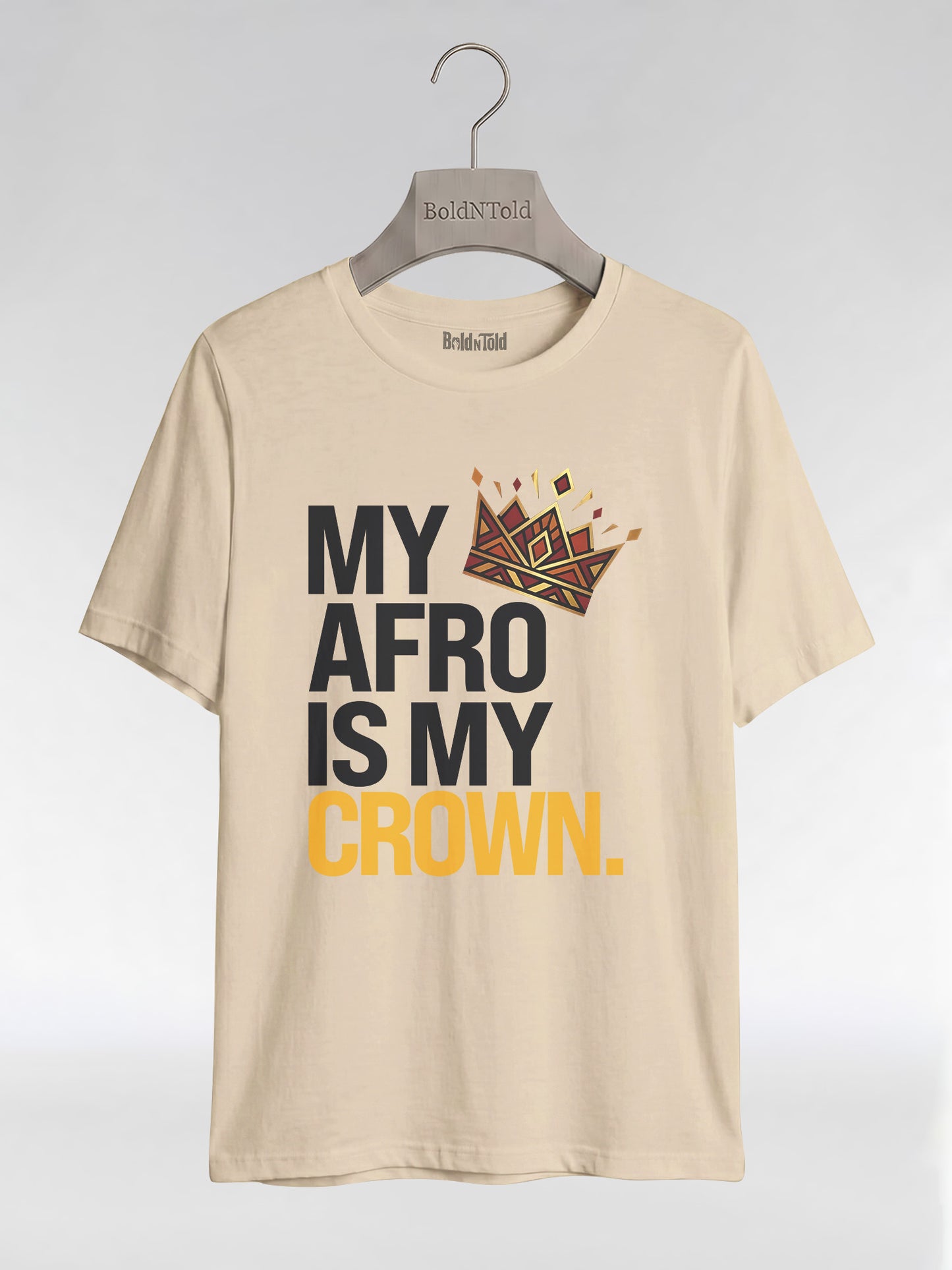 My Afro Is My Crown: Tribal Crown Black Queen Graphic T-Shirt - BoldnTold