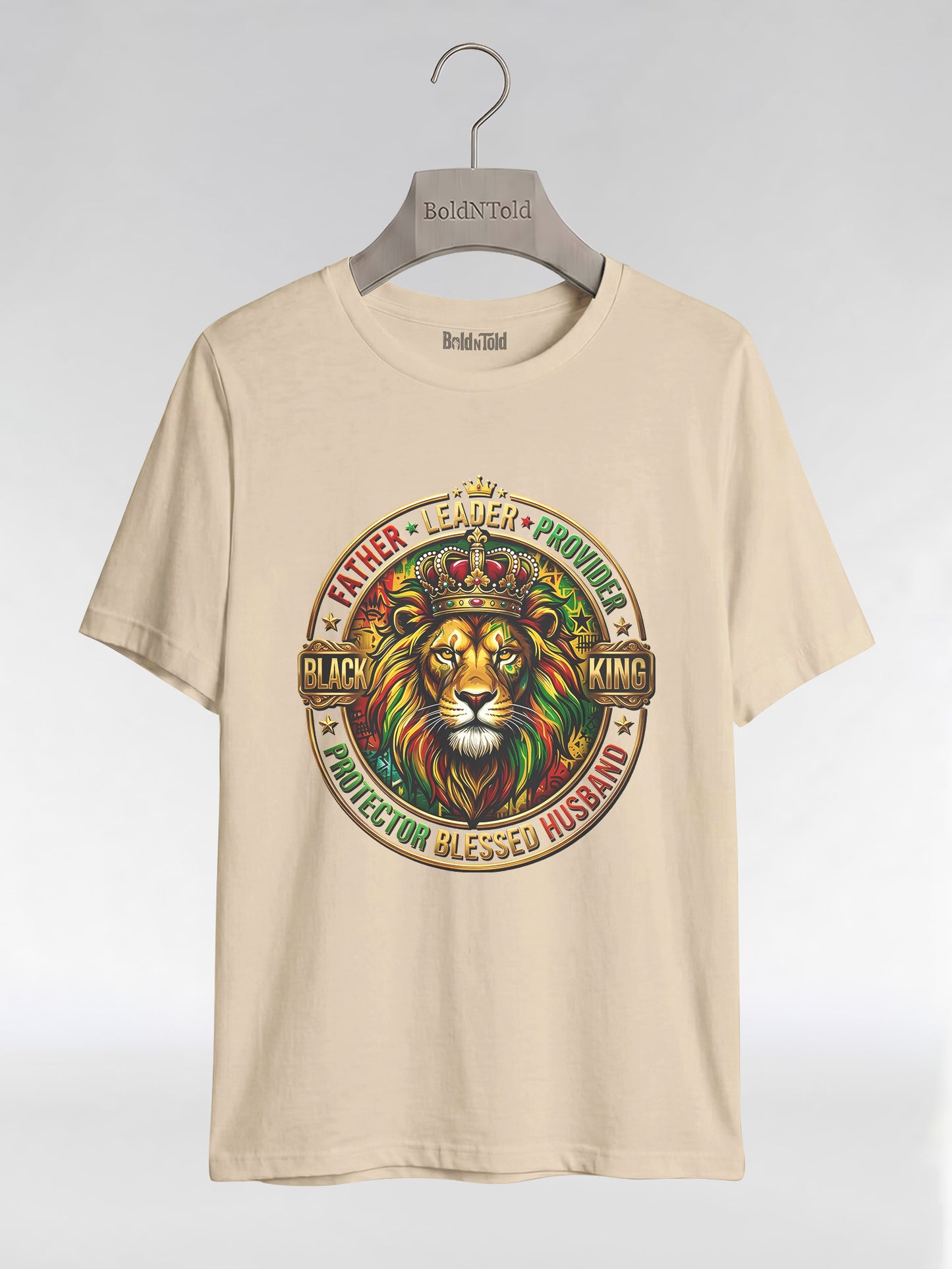 The Royal Patriarch: Proud Black Dad & Husband Graphic T-Shirt - BoldnTold