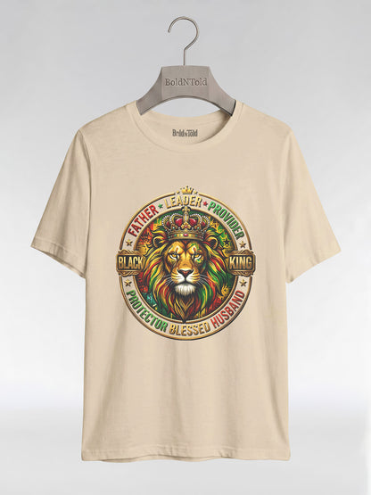 The Royal Patriarch: Proud Black Dad & Husband Graphic T-Shirt - BoldnTold
