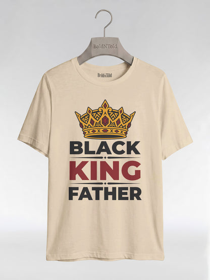 Black King Father Crown: Proud Dad Empowerment Graphic T-Shirt - BoldnTold