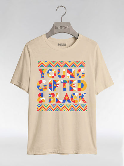 Black Excellence Apparel: Young Gifted and Black Tribal Graphic T-Shirt - BoldnTold