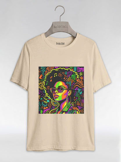 Black Girl Magic: Musical Neon Pop Art Graphic T-Shirt - BoldnTold