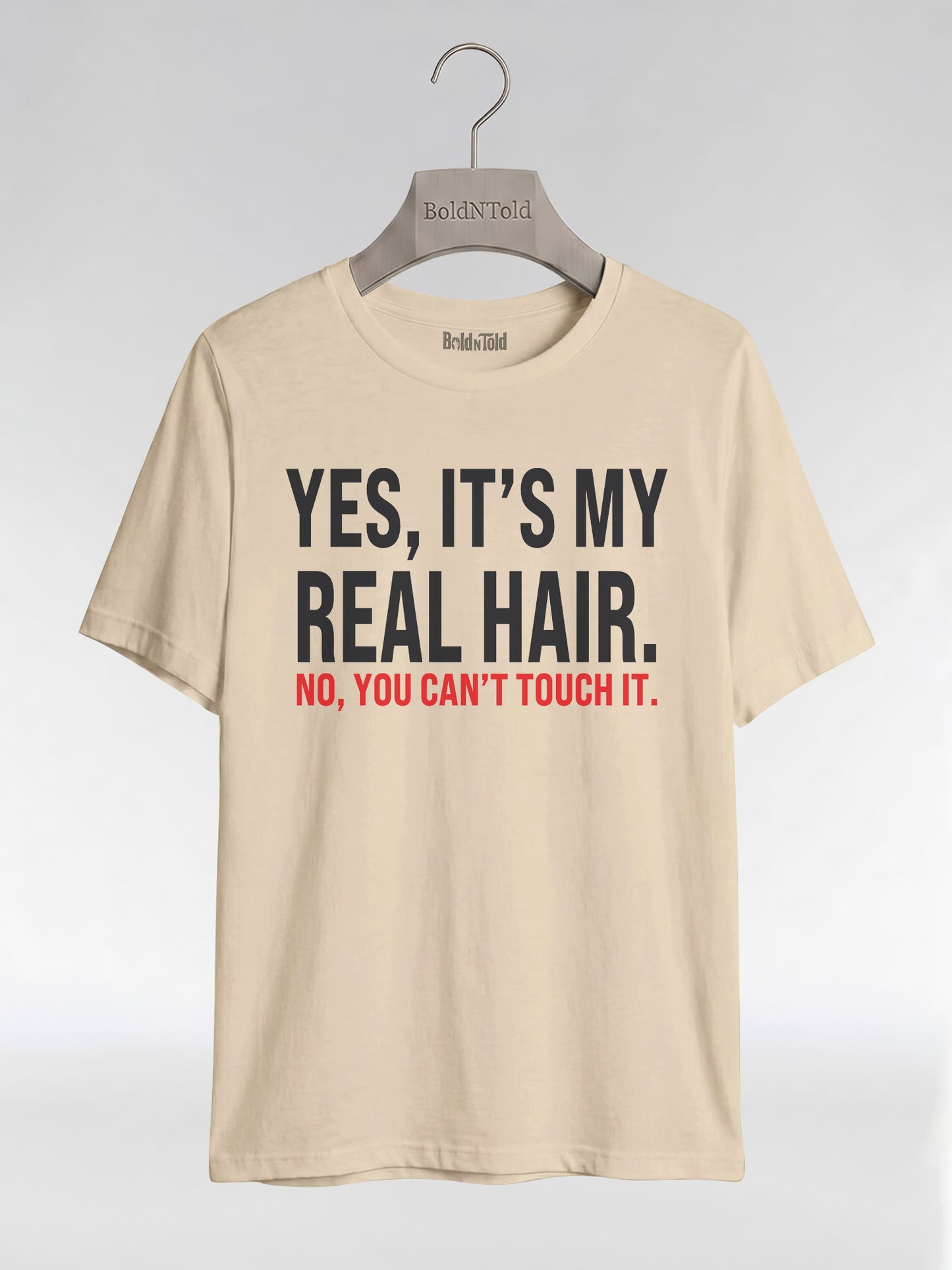 Yes It's My Real Hair: Sassy Black Girl Graphic T-Shirt - BoldnTold