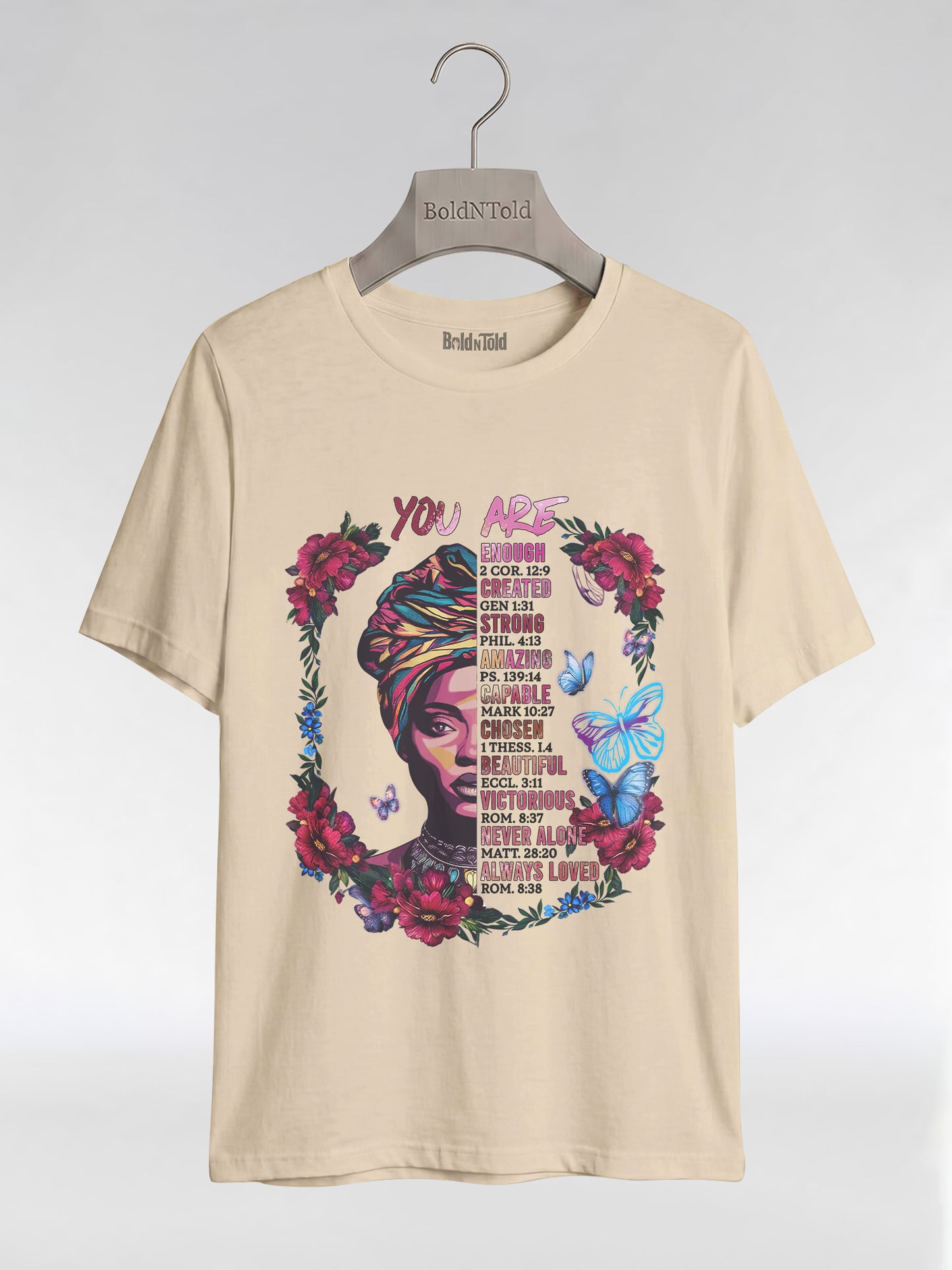 You Are Enough: Black Woman Christian Affirmations Graphic T-Shirt - BoldnTold