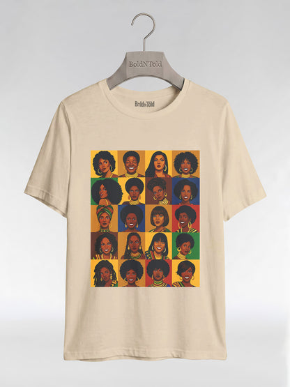 Black Queen Collage: A Tribute to Diverse Beauty Graphic T-Shirt - BoldnTold