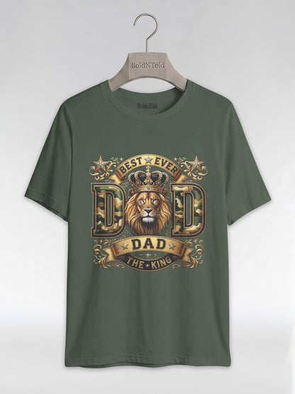 Best Ever Black Dad: Lion King Crown Graphic T-Shirt - BoldnTold