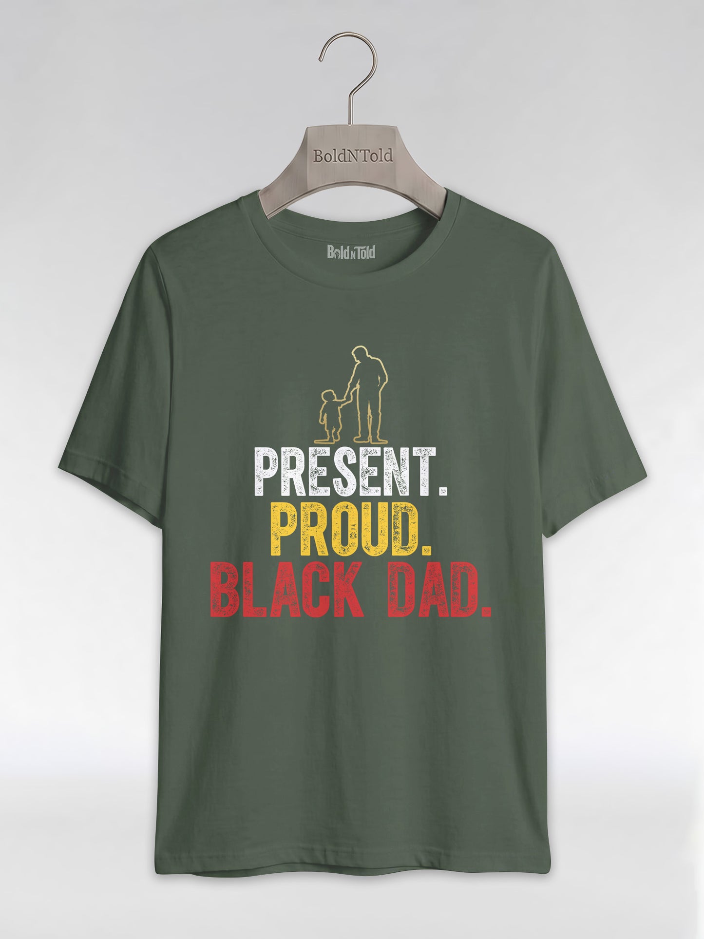 Present Proud Black Dad: The Active Father Graphic T-Shirt - BoldnTold