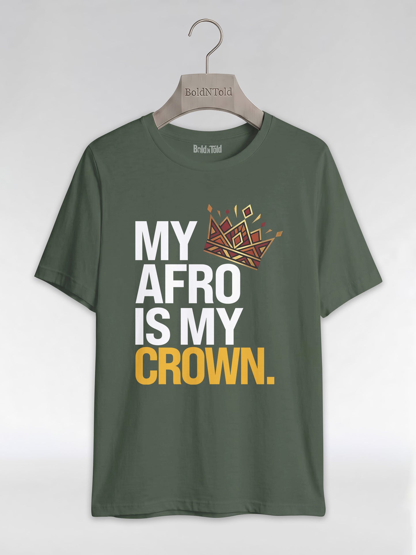 My Afro Is My Crown: Tribal Crown Black Queen Graphic T-Shirt - BoldnTold