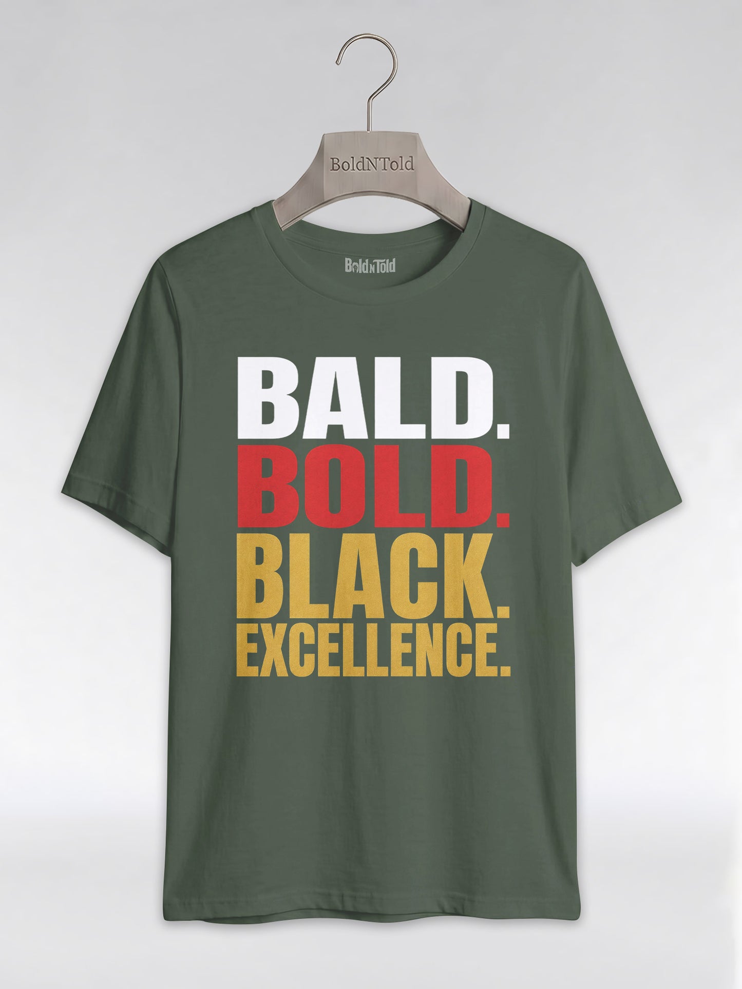 Bald & Bold: Black Excellence Typography Empowerment Graphic T-Shirt - BoldnTold