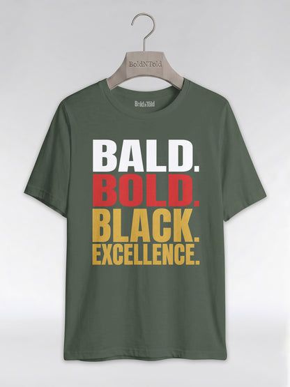 Bald & Bold: Black Excellence Typography Empowerment Graphic T-Shirt - BoldnTold