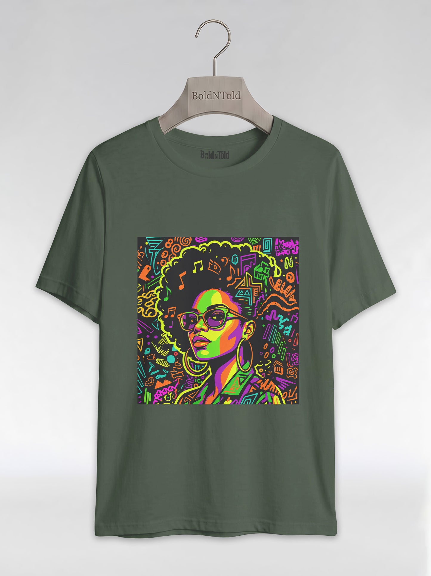 Black Girl Magic: Musical Neon Pop Art Graphic T-Shirt - BoldnTold
