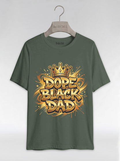 Dope Black Dad – Gold Graffiti King Edition Graphic T-Shirt - BoldnTold