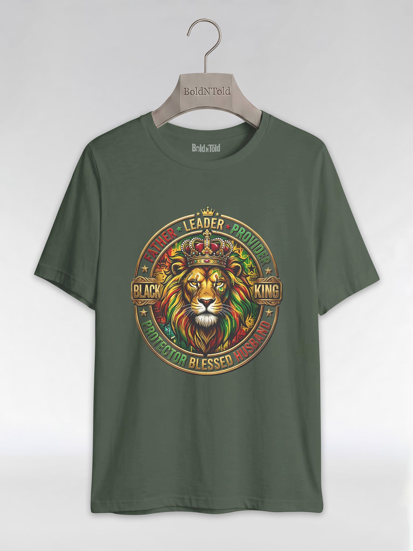 The Royal Patriarch: Proud Black Dad & Husband Graphic T-Shirt - BoldnTold