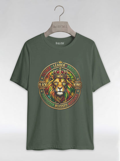 The Royal Patriarch: Proud Black Dad & Husband Graphic T-Shirt - BoldnTold