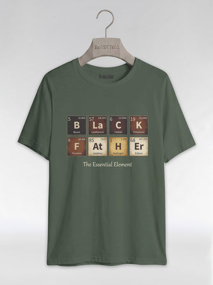 Black Father: The Essential Element Periodic Table Graphic T-Shirt - BoldnTold