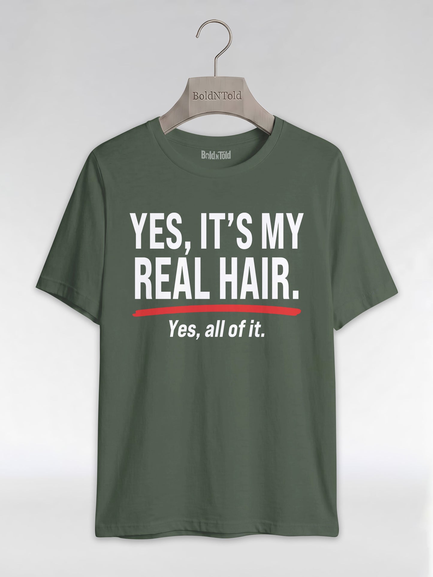 Yes It's My Real Hair: Sassy Black Queen Graphic T-Shirt - BoldnTold