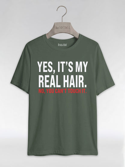 Yes It's My Real Hair: Sassy Black Girl Graphic T-Shirt - BoldnTold