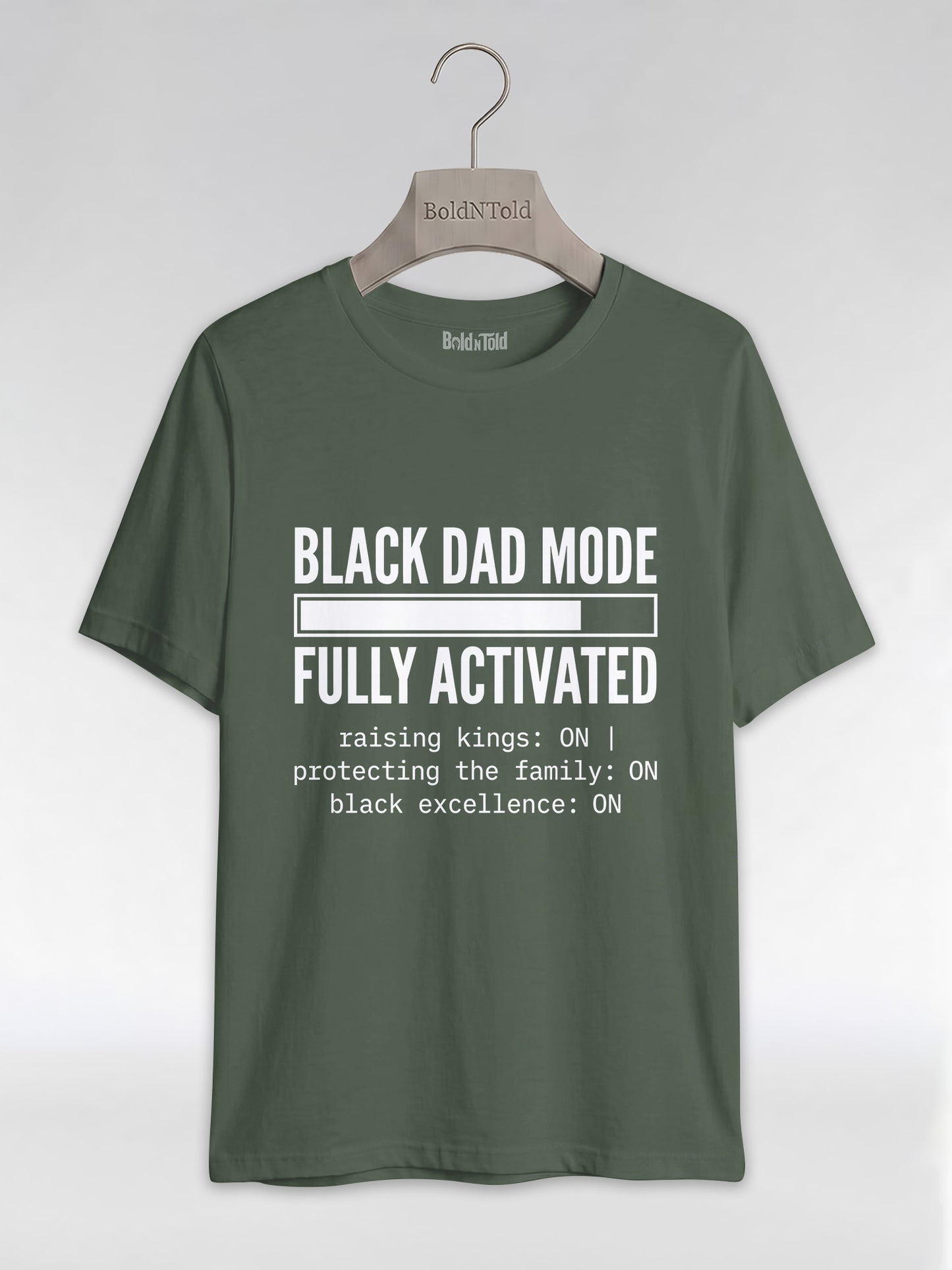 Black Dad Mode: Fully Activated Graphic T-Shirt - BoldnTold