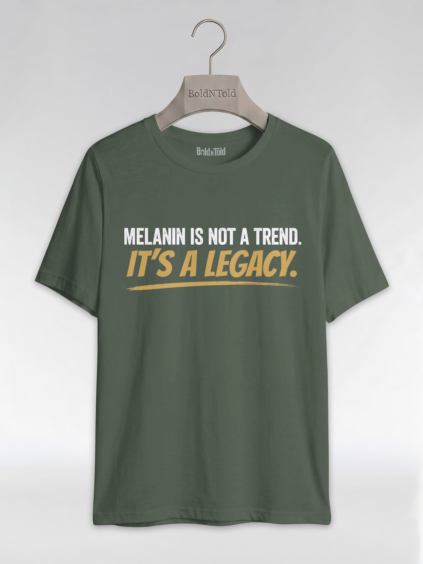 Melanin Is Not A Trend It's A Legacy: Black Pride Empowerment Graphic T-Shirt - BoldnTold