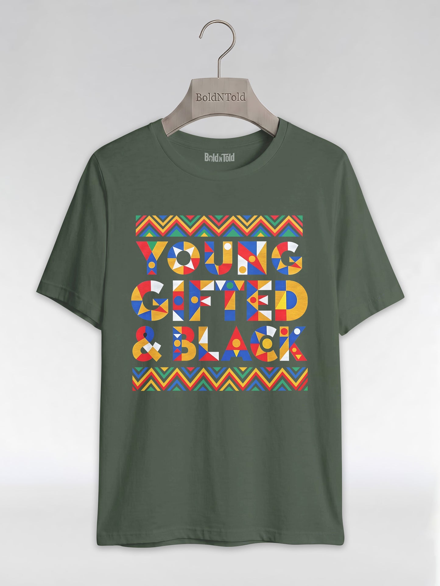 Black Excellence Apparel: Young Gifted and Black Tribal Graphic T-Shirt - BoldnTold