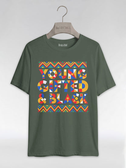 Black Excellence Apparel: Young Gifted and Black Tribal Graphic T-Shirt - BoldnTold