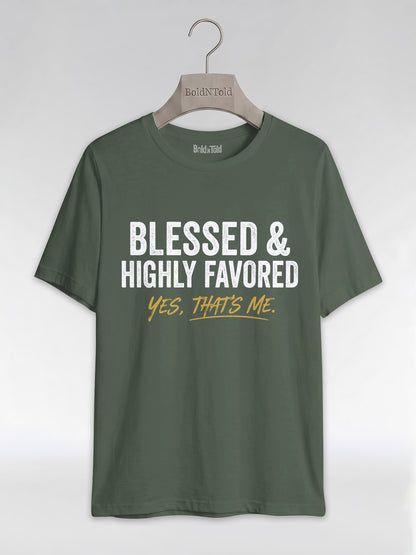 Blessed & Highly Favored: Christian Black Excellence Graphic T-Shirt - BoldnTold