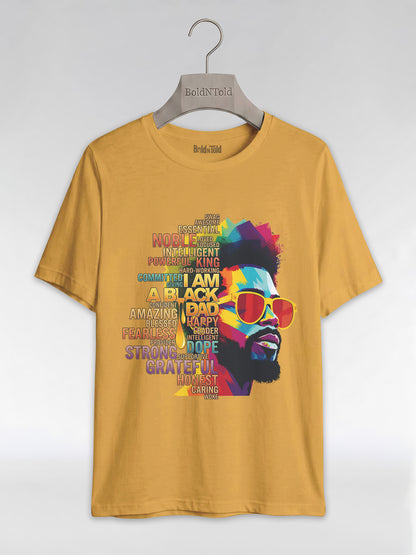 I Am A Black Dad: Colorful Pop Art Typography Graphic T-Shirt - BoldnTold