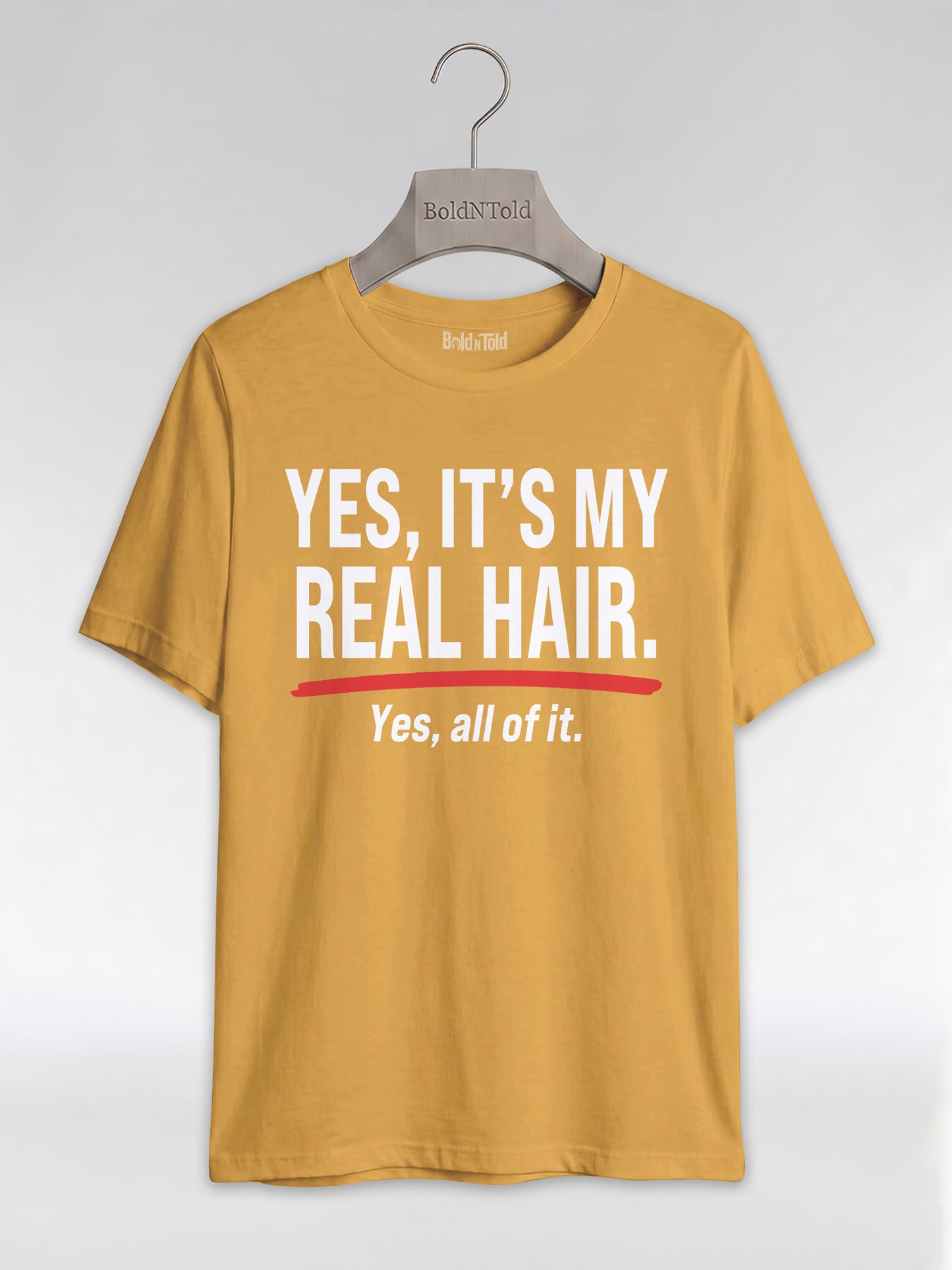 Yes It's My Real Hair: Sassy Black Queen Graphic T-Shirt - BoldnTold