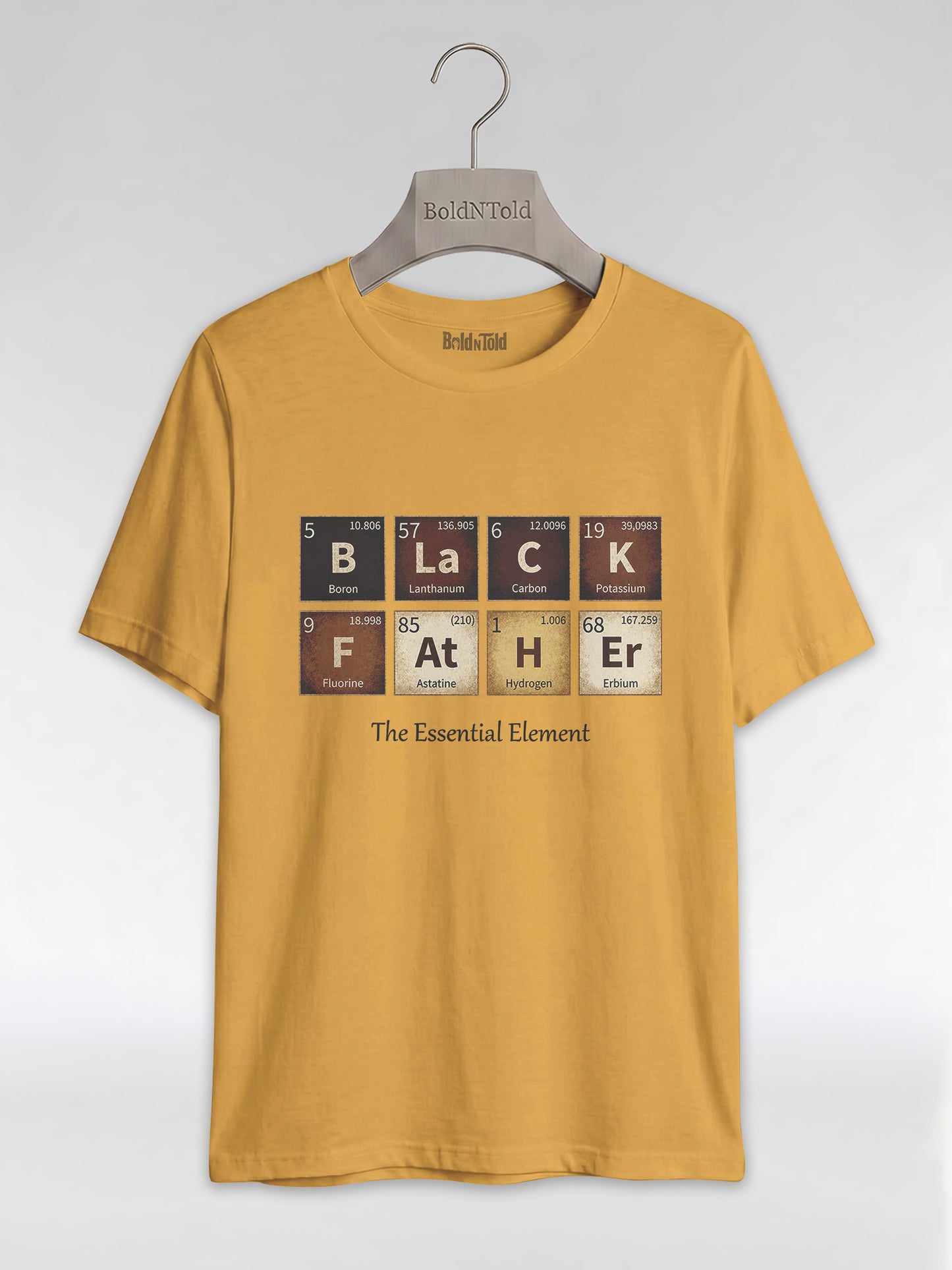 Black Father: The Essential Element Periodic Table Graphic T-Shirt - BoldnTold
