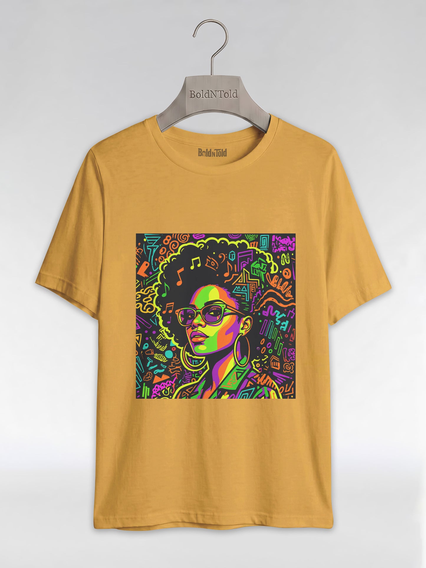 Black Girl Magic: Musical Neon Pop Art Graphic T-Shirt - BoldnTold