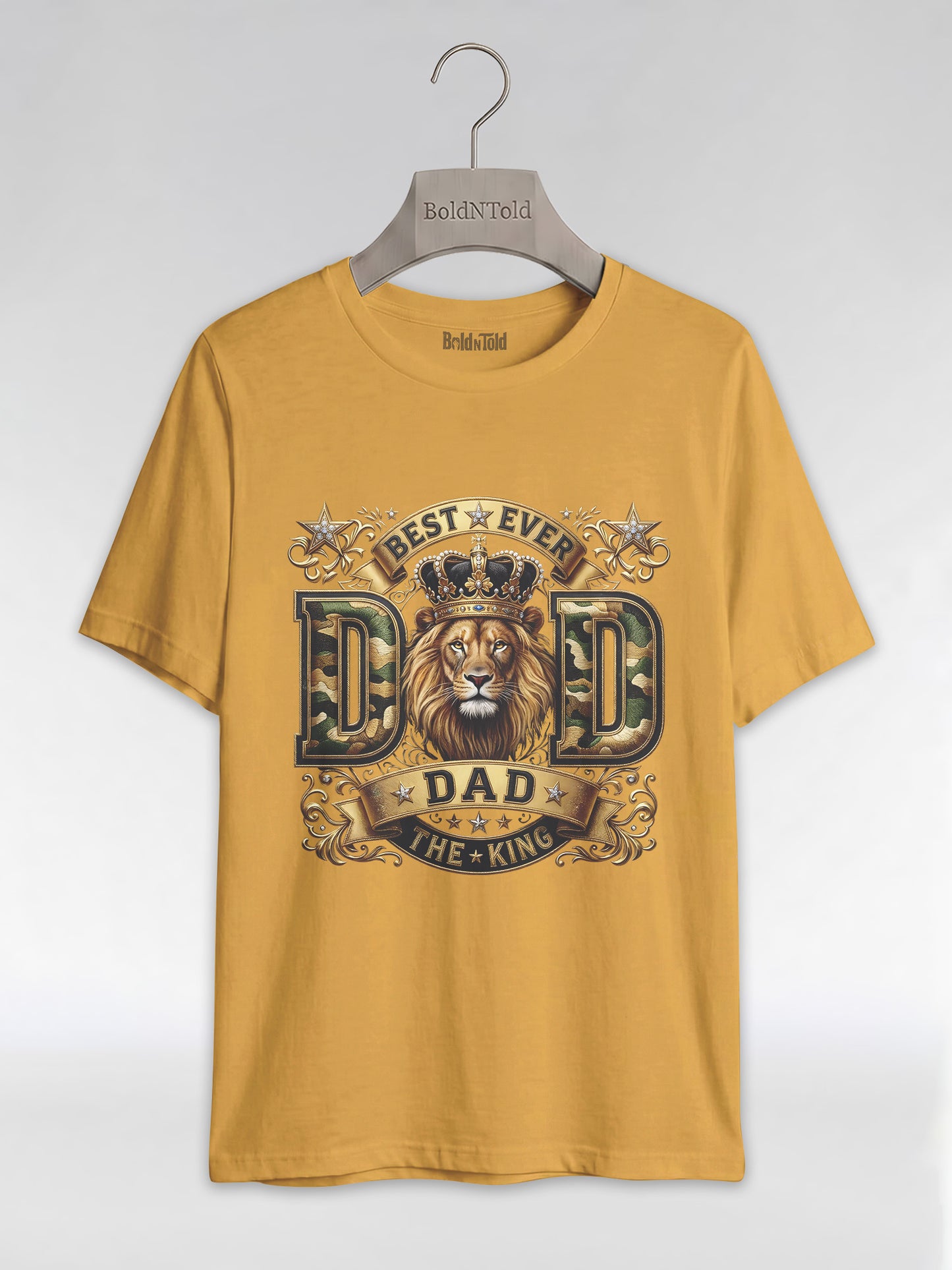 Best Ever Black Dad: Lion King Crown Graphic T-Shirt - BoldnTold