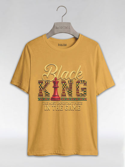 Black King Dad: The Most Important Piece In The Game Graphic T-Shirt - BoldnTold