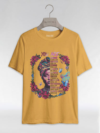 You Are Enough: Black Woman Christian Affirmations Graphic T-Shirt - BoldnTold