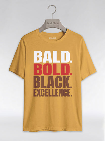 Bald & Bold: Black Excellence Typography Empowerment Graphic T-Shirt - BoldnTold