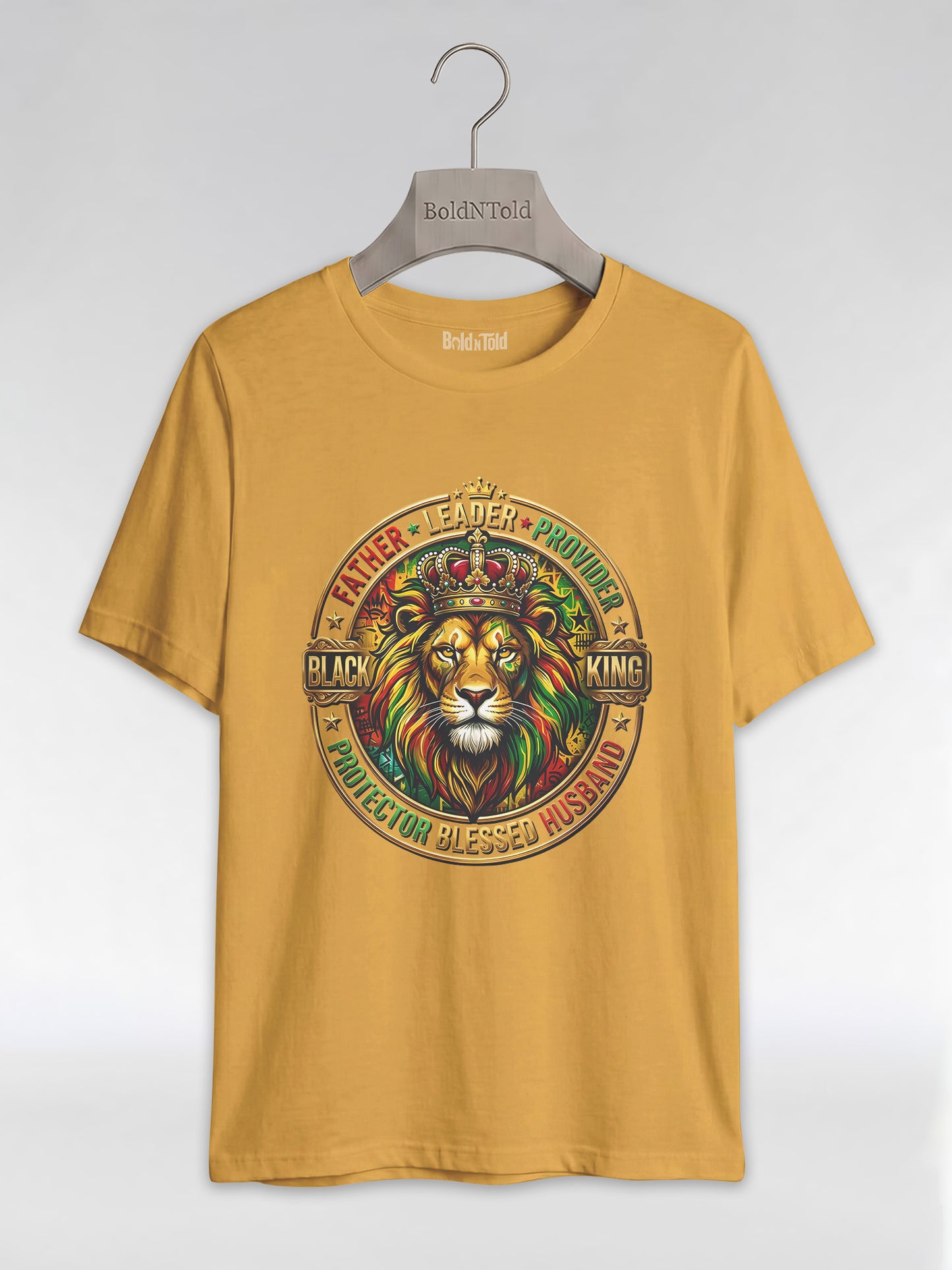 The Royal Patriarch: Proud Black Dad & Husband Graphic T-Shirt - BoldnTold