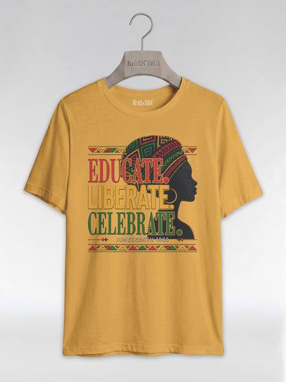 Black History: Educate Liberate Celebrate 1865 Graphic T-Shirt - BoldnTold
