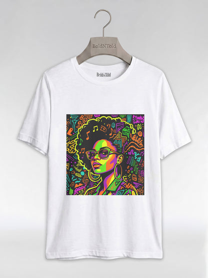 Black Girl Magic: Musical Neon Pop Art Graphic T-Shirt - BoldnTold