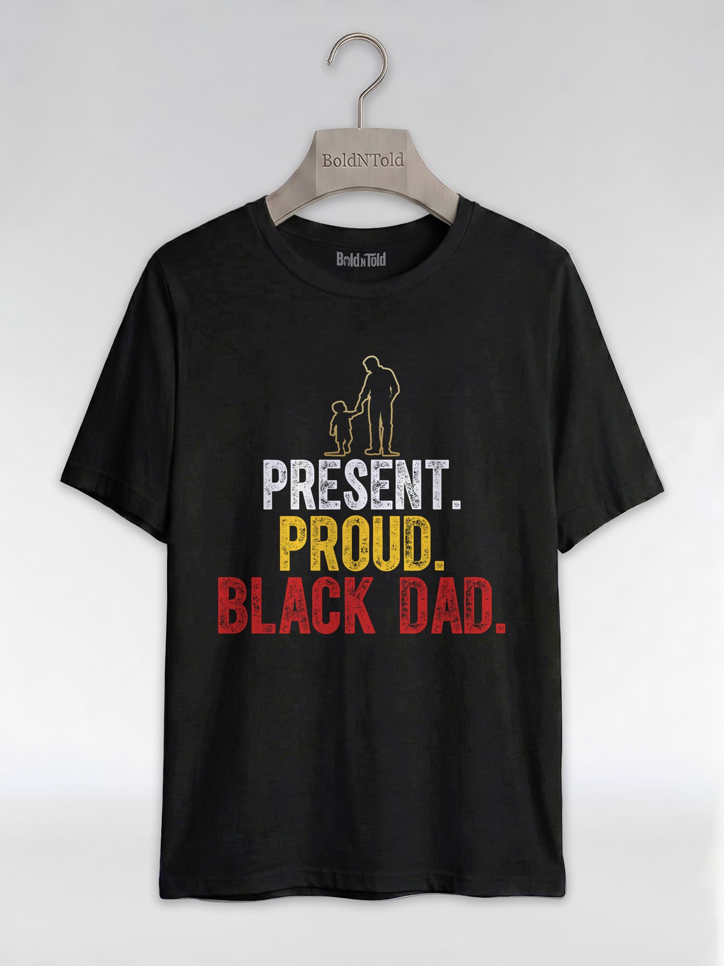 Present Proud Black Dad: The Active Father Graphic T-Shirt - BoldnTold