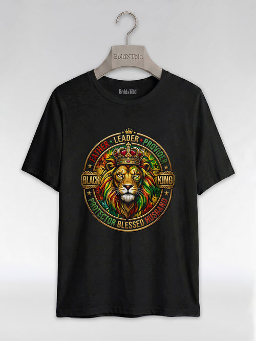 The Royal Patriarch: Proud Black Dad & Husband Graphic T-Shirt - BoldnTold