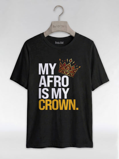 My Afro Is My Crown: Tribal Crown Black Queen Graphic T-Shirt - BoldnTold