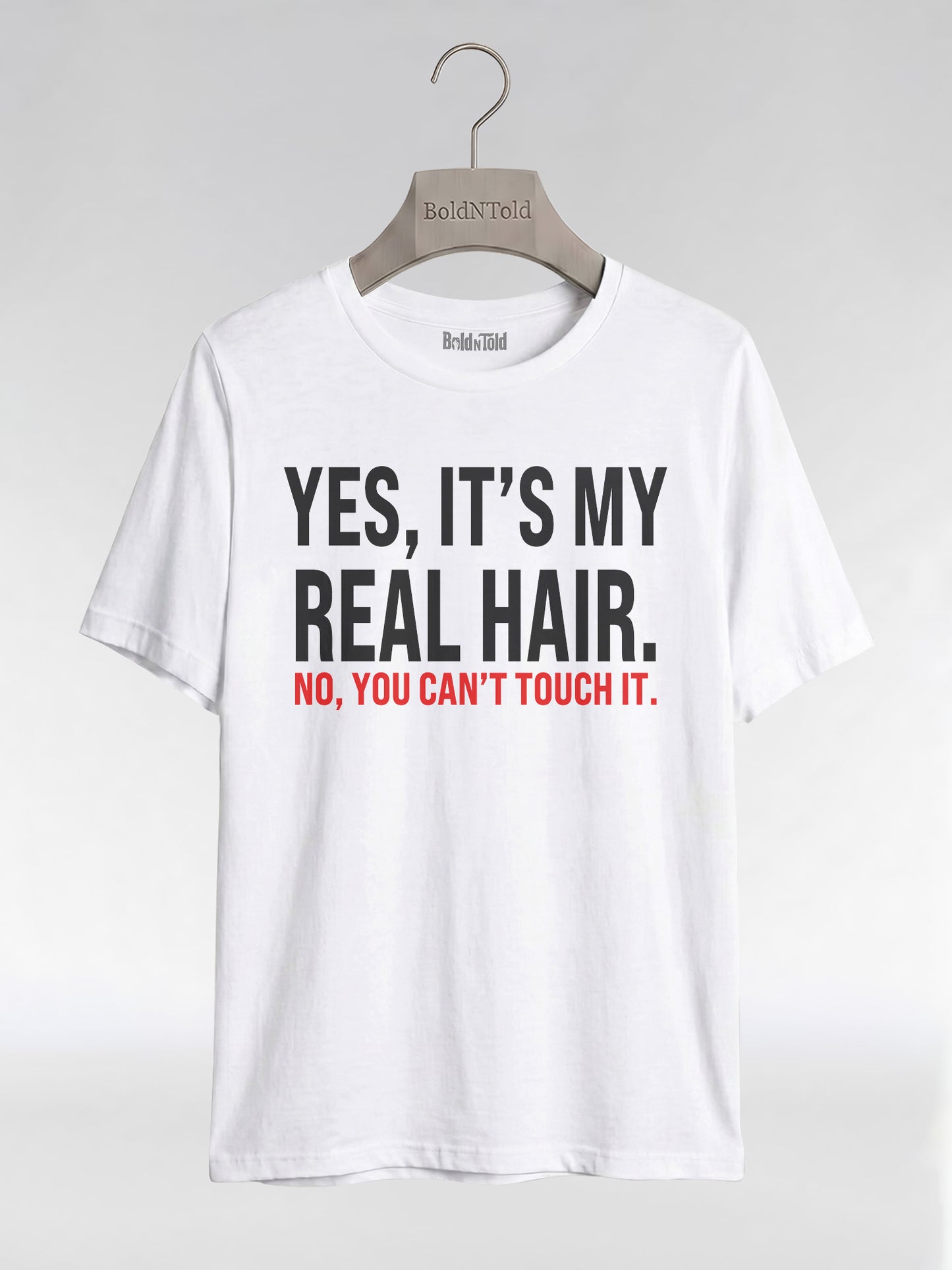 Yes It's My Real Hair: Sassy Black Girl Graphic T-Shirt - BoldnTold