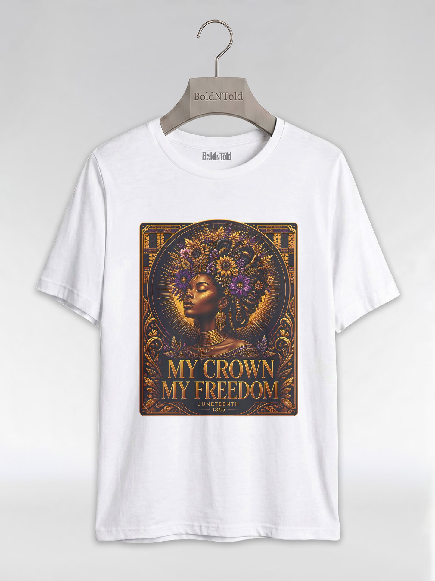 My Crown My Freedom: Juneteenth Melanin Queen Graphic T-Shirt - BoldnTold