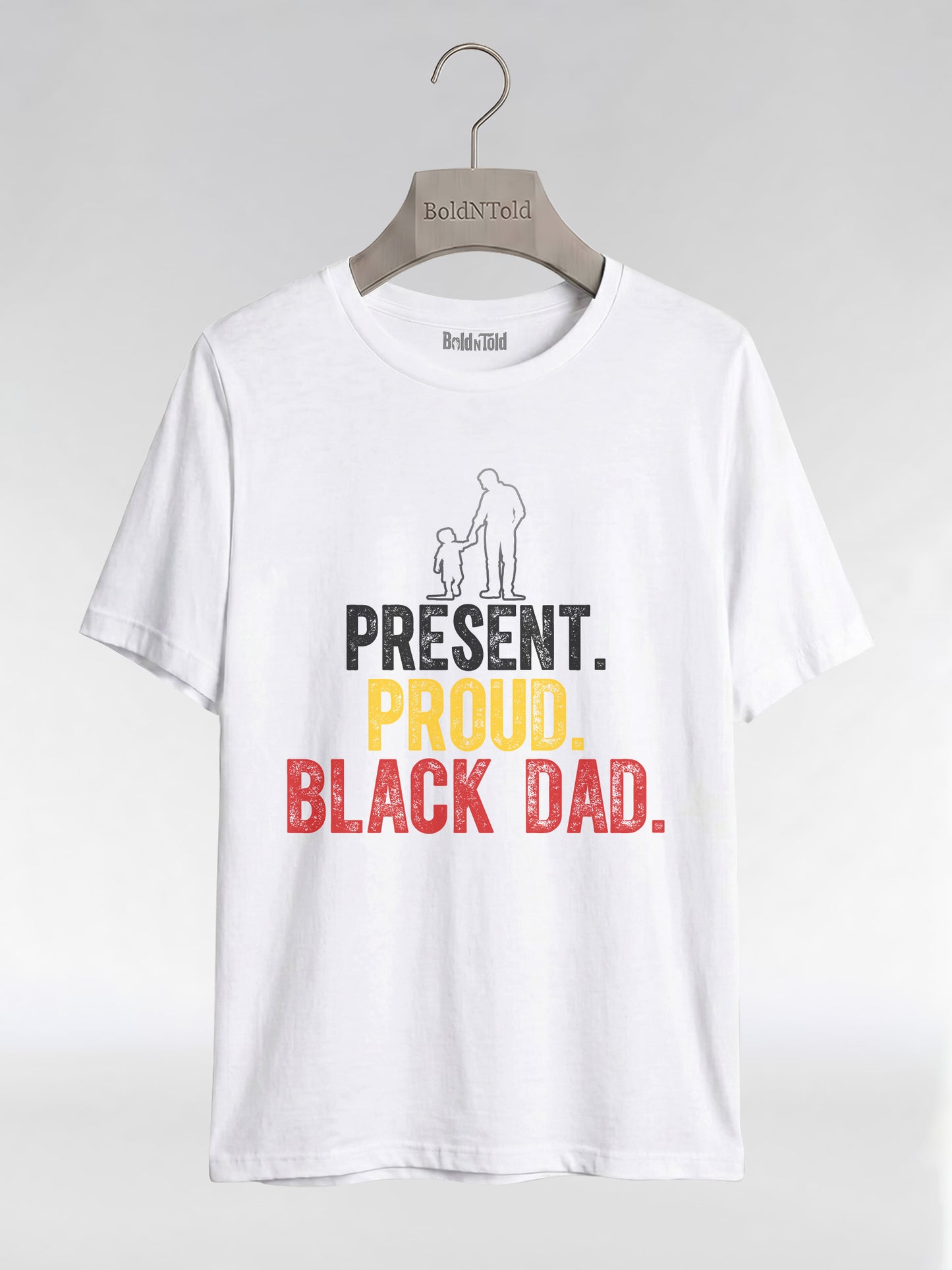 Present Proud Black Dad: The Active Father Graphic T-Shirt - BoldnTold