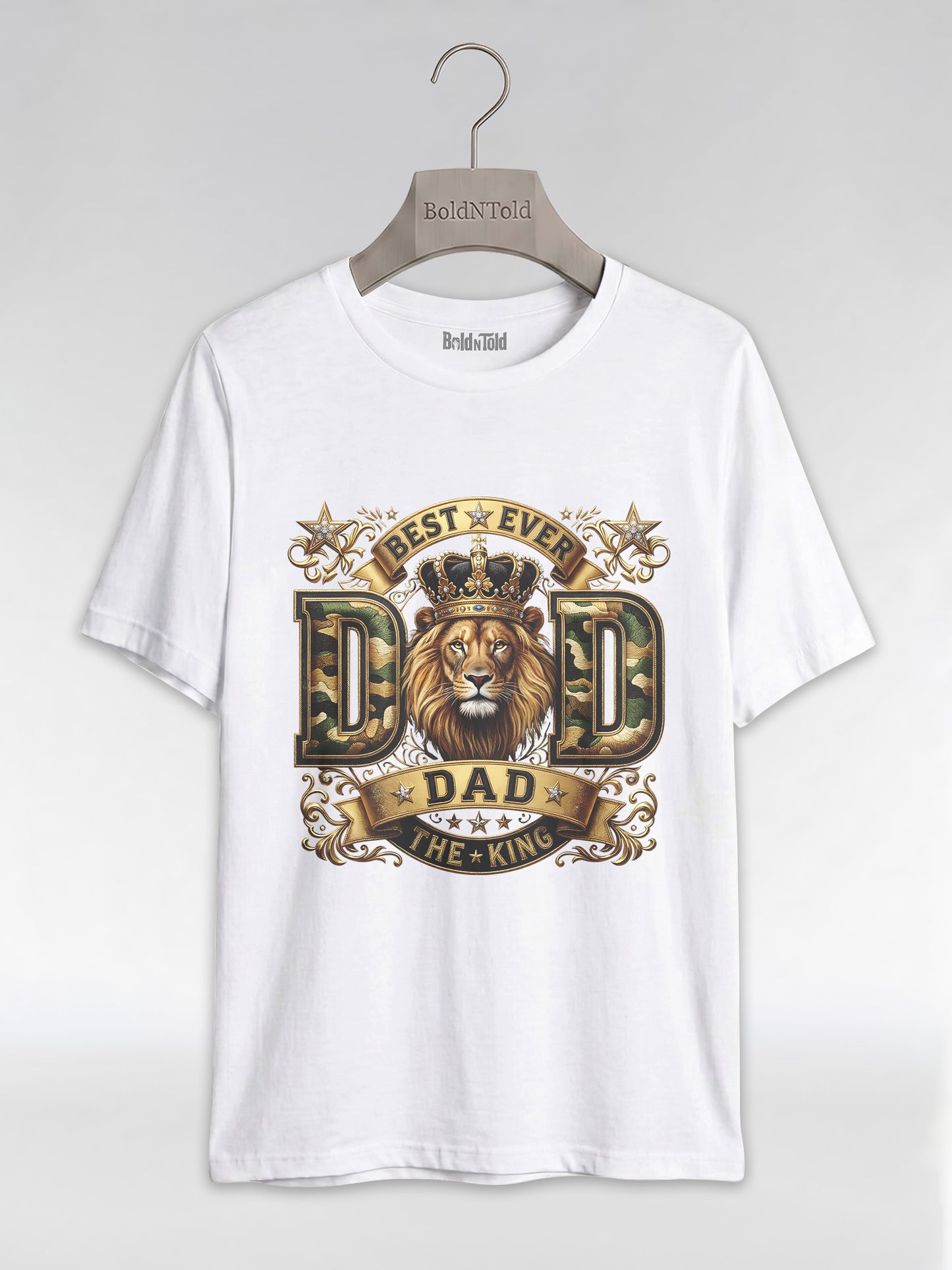 Best Ever Black Dad: Lion King Crown Graphic T-Shirt - BoldnTold