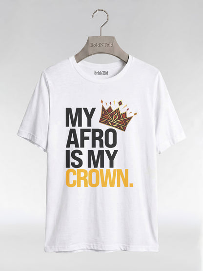 My Afro Is My Crown: Tribal Crown Black Queen Graphic T-Shirt - BoldnTold