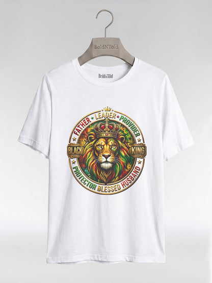 The Royal Patriarch: Proud Black Dad & Husband Graphic T-Shirt - BoldnTold