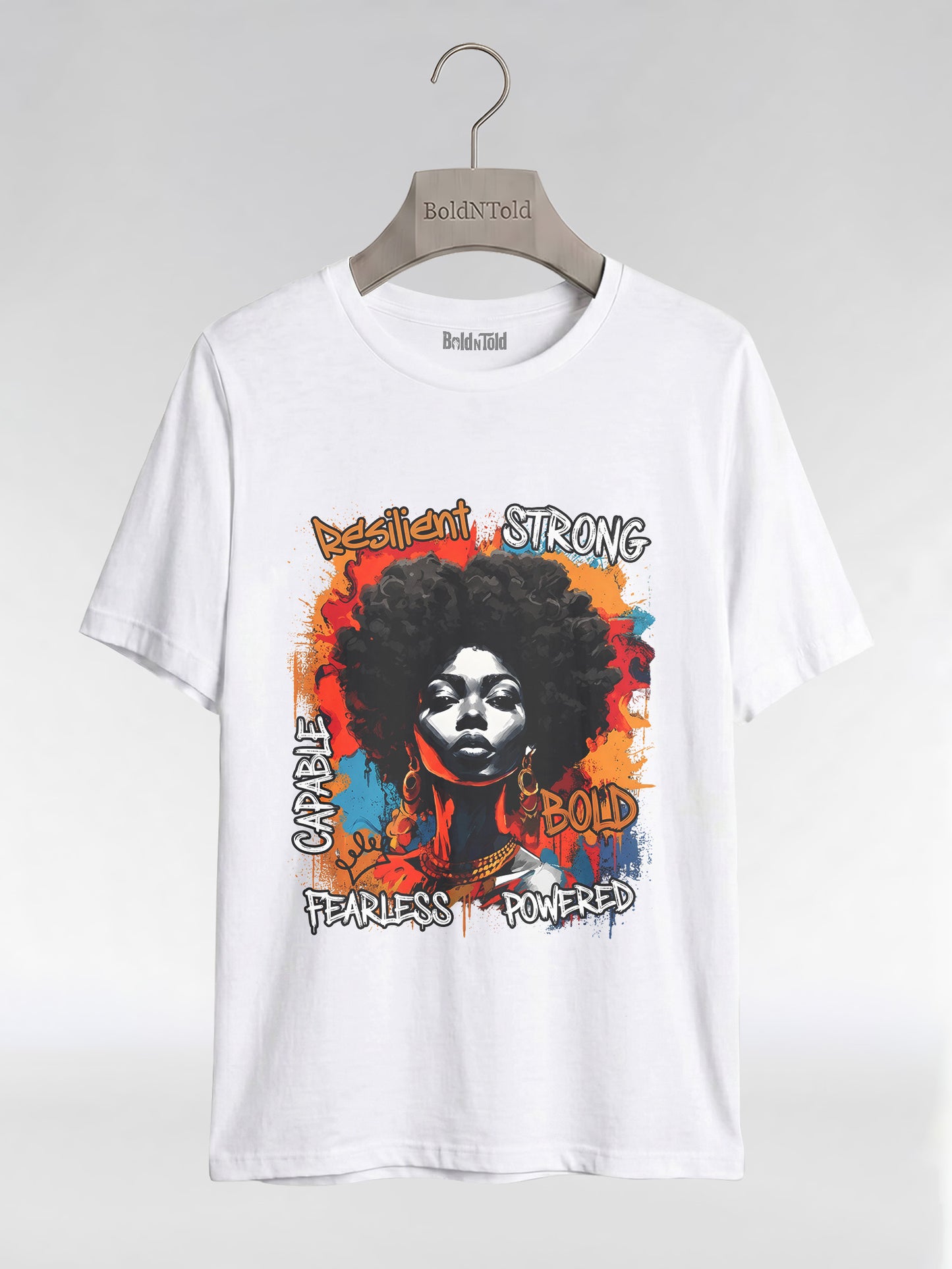 Fearless & Resilient: Urban Black Queen Graphic T-Shirt - BoldnTold